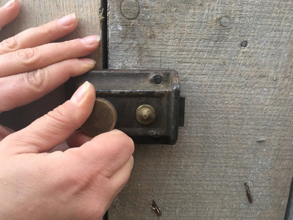 Metal Lock Vintage Secret Lock Additional Secret Lock Old Lock Working Door Lock Flip Up Front Door Lock Sliding Lock Door Lock