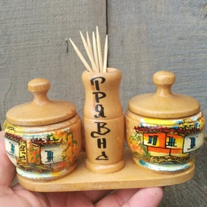Wooden Salt Box / Wooden Salt / Vintage Wooden Spice Jar / Old Salt Box / Salt and Paper / Salt shaker / Salt box / Salt holder /