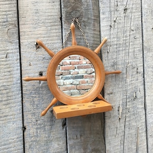 Wall mirror / Antique mirror / Mirror with wooden frame /Mirror with stand /Natural Wood Frame/Makeup stand/Wooden Live Edge Mirror/Lipstick