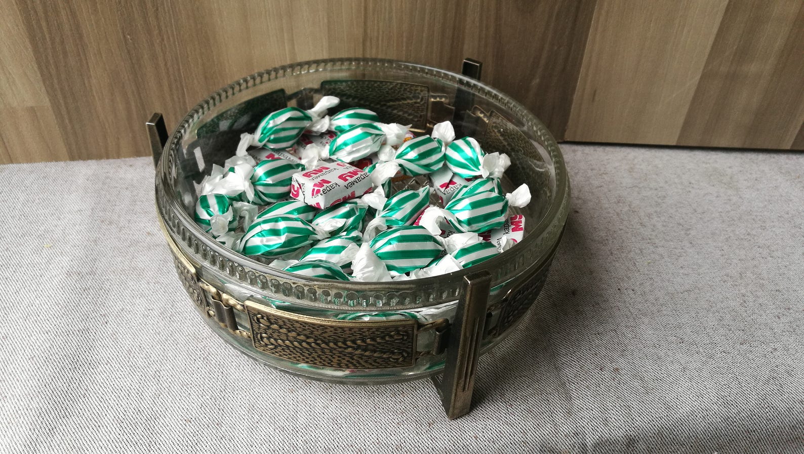 Glass Candy / Vintage Glass / Glass Candy Bowl / Candy Container