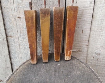 4 pieces Wooden sofa legs / Furniture legs /Natural wood/Wooden legs / Vintage legs / Old legs / Legs from an old sofa / Legs for a stool /