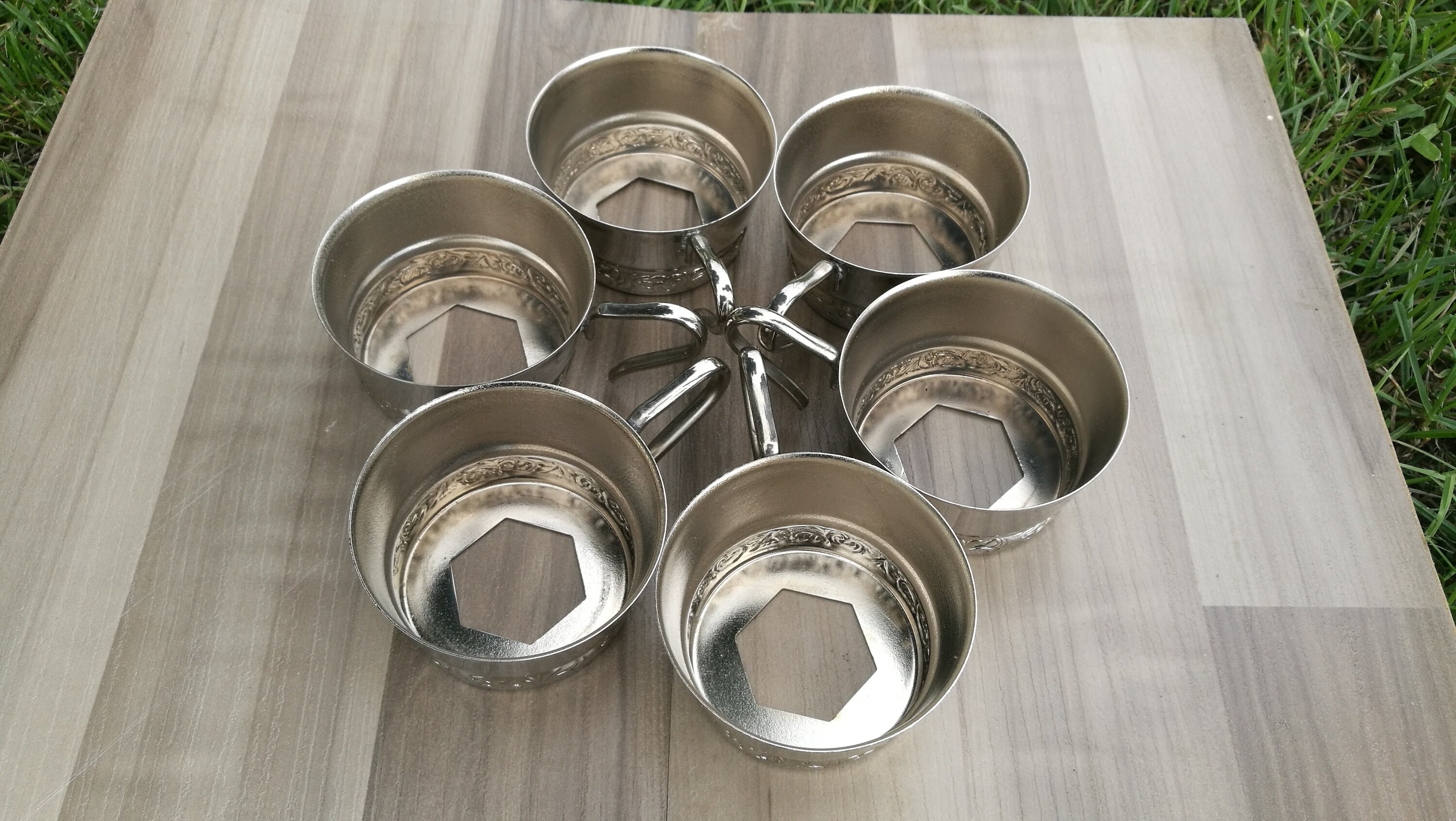 Set of 6 Metal Glass Holders / Soviet Glass Holders / Cup Etsy