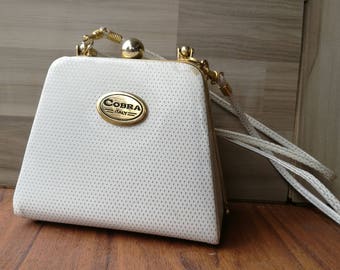 Womens handbags COBRA Italy / Evening handbag / White handbag / Monogrammed handbag / Handbag canvas / Tote handbag / Handbag organizer