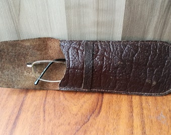 Brown Leather Glasses Case - Etsy