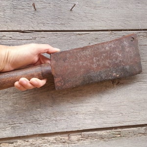 Vintage cleaver / Meat cleaver / Meat knife / Big knife / Antique Meat Cleaver / Great butcher knife / Handmade cleaver / Collector&#39;s knife