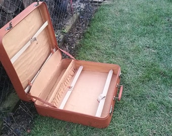 Large suitcase / Vintage suitcase /Antique large suitcase / Big Suitcase /Old suitcase /Retro suitcase / Vintage briefcase / Travel suitcase