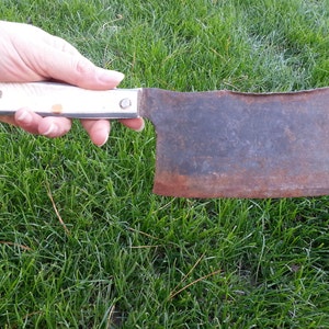Vintage cleaver / Meat cleaver / Meat knife / Big knife / Antique Meat Cleaver / Great butcher knife / Handmade cleaver / Collector&#39;s knife