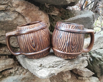 Clay cups / Vintage cups / Pottery mugs / Handmade mugs / Handmade pottery / Pottery mugs / Set of mugs / Handmade /