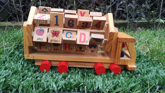 learn numbers with wooden truck toy