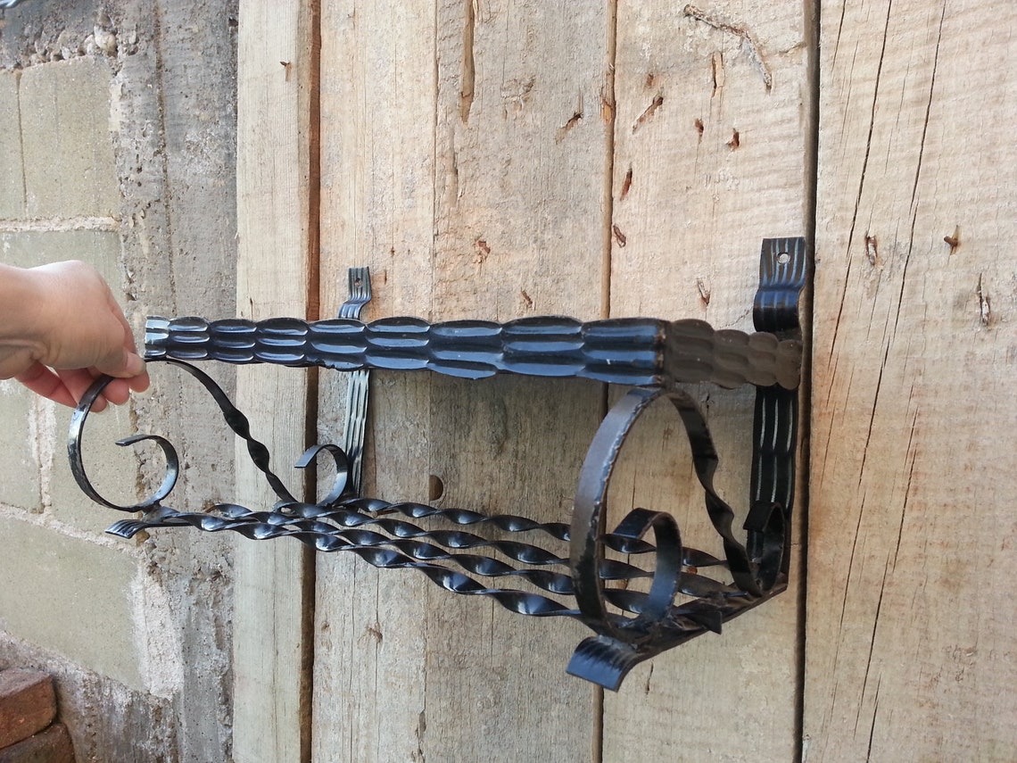 Wrought iron hanger / Metal hanger / Wall hangers /Rustic coat Etsy