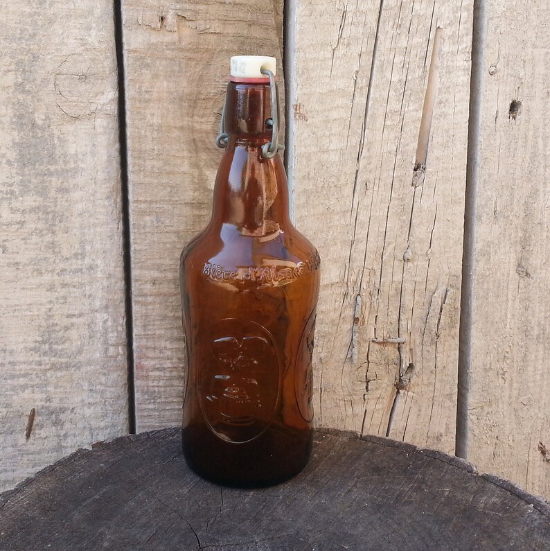 Old Glass Bottle / A Primitive Bottle / Rustic Barware / Water Bottle / Storage Bottle / Antique