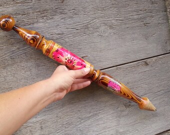 Large Engraved Pencil / Wooden Pencil / Vintage Pencil / Painted Pencil / Graphite Pencils / Child Gift / Handmade Pencil / Book Pencil