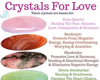4 x Crystals For Love/Soul Mates Rose Quartz, Sardonyx, Rhodonite & Green Aventurine Tumblestones Healing Energy Romance Empaths