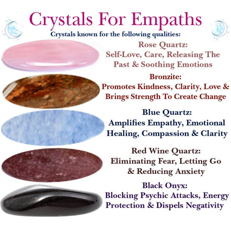 Crystals For Empaths Rose Quartz, Bronzite, Blue Quartz, Red Wine Quartz & Onyx for Highly Sensitive Energy Protection Tumbled Stone 