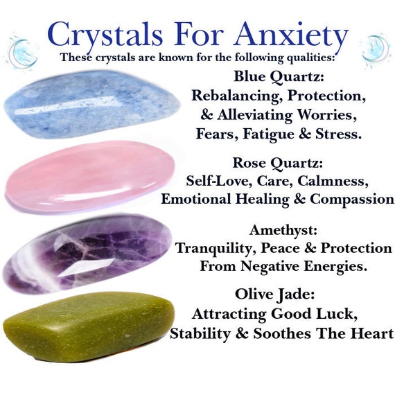 4 x Crystals To Ease Anxieties Blue Quartz Rose Quartz | Etsy