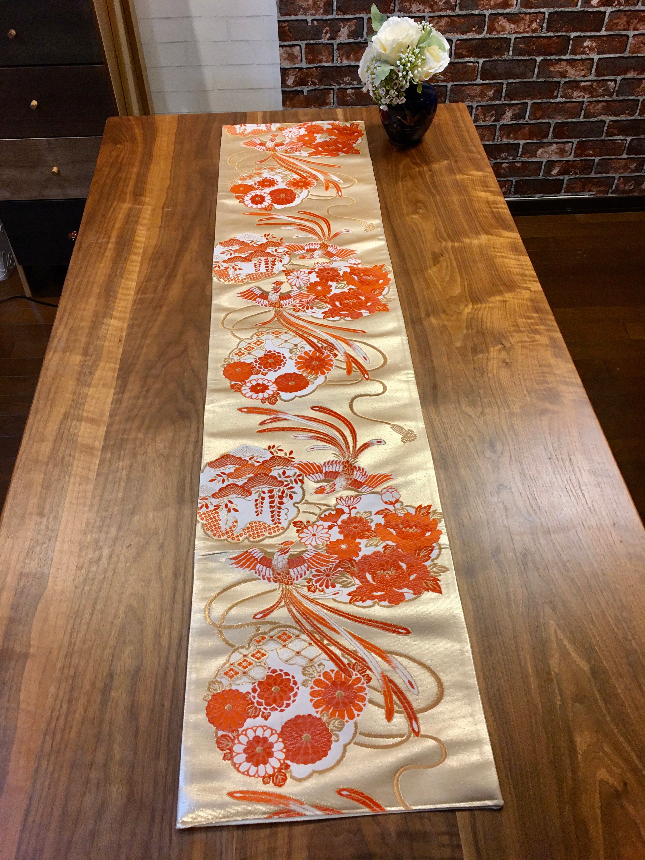 Table runner/ Japanese woven obis Etsy