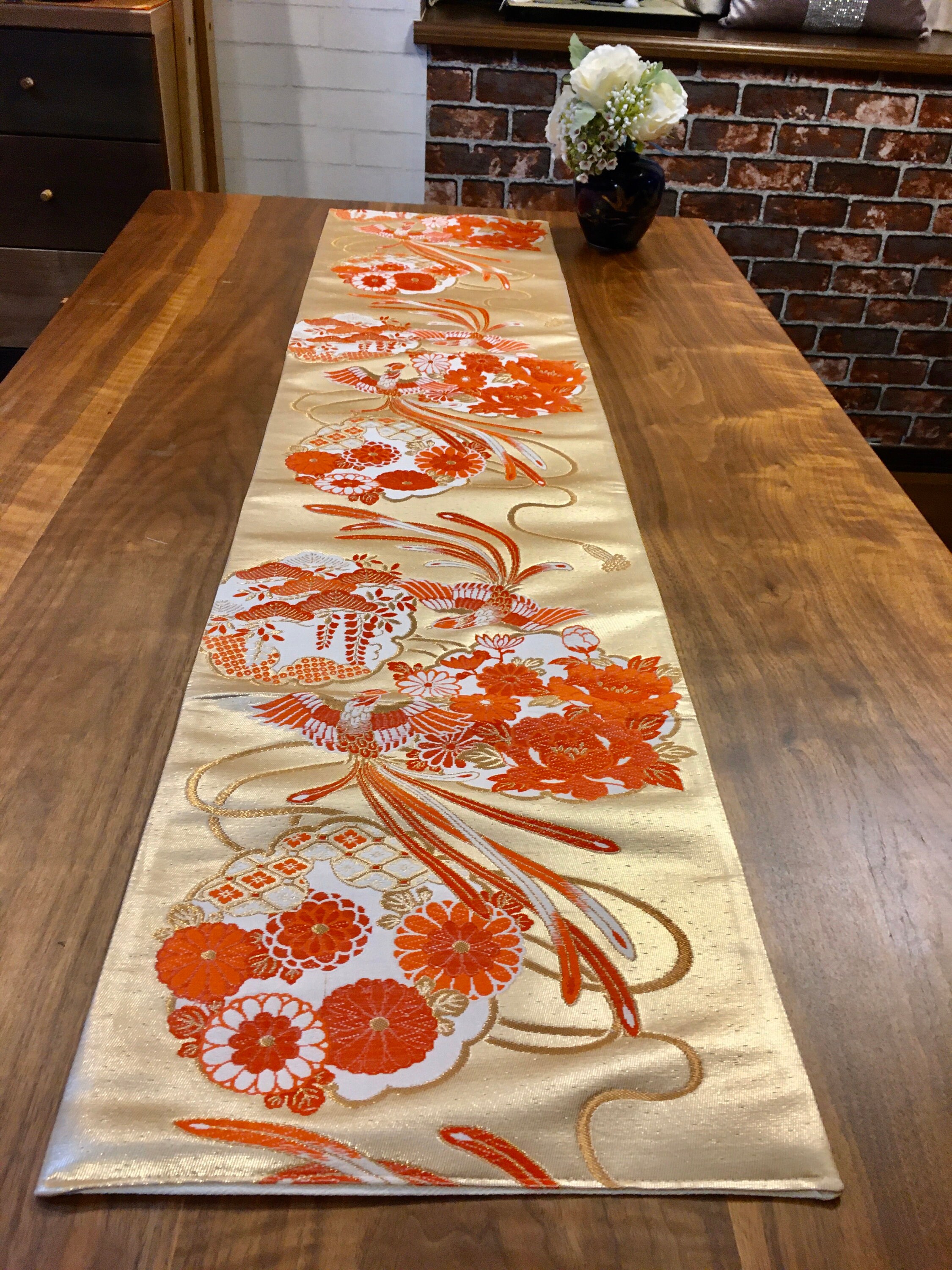 Table runner/ Japanese woven obis Etsy