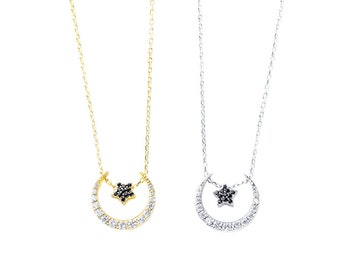 New Fashion Shinny Star Tiny Crystal Pendant Necklace Slim Chain For Women Gifts