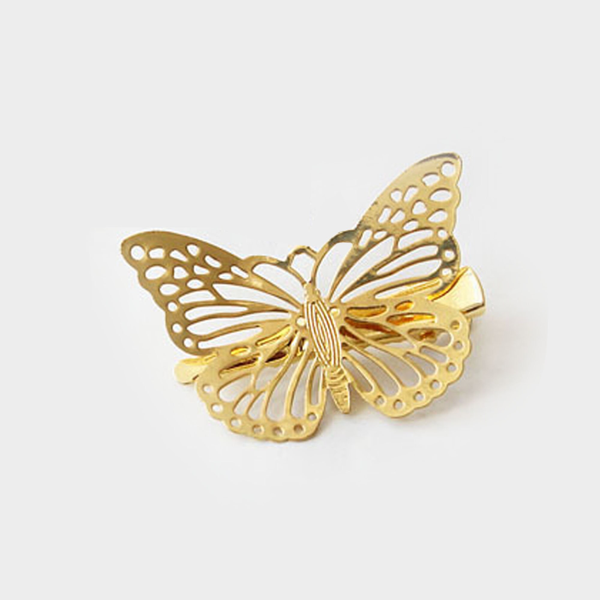 Gold Butterfly Hair Clip Fly Charm Barrette Glitter Hair Etsy
