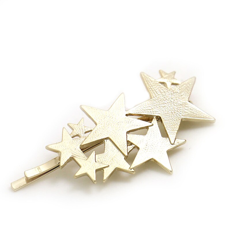 Gold Star Hair Clip Star Headpiece Brass Hair Clip Barrette Etsy