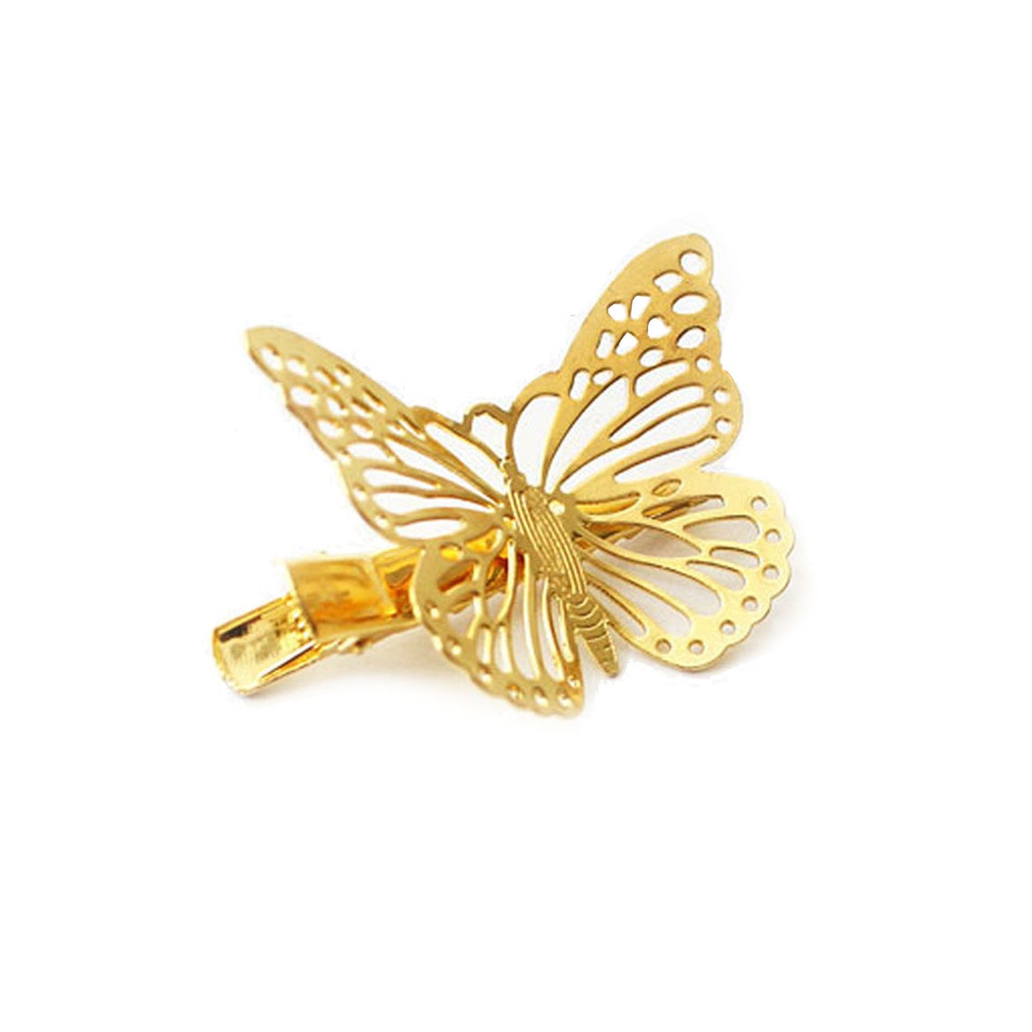 Gold Butterfly Hair Clip Fly Charm Barrette Glitter Hair Etsy