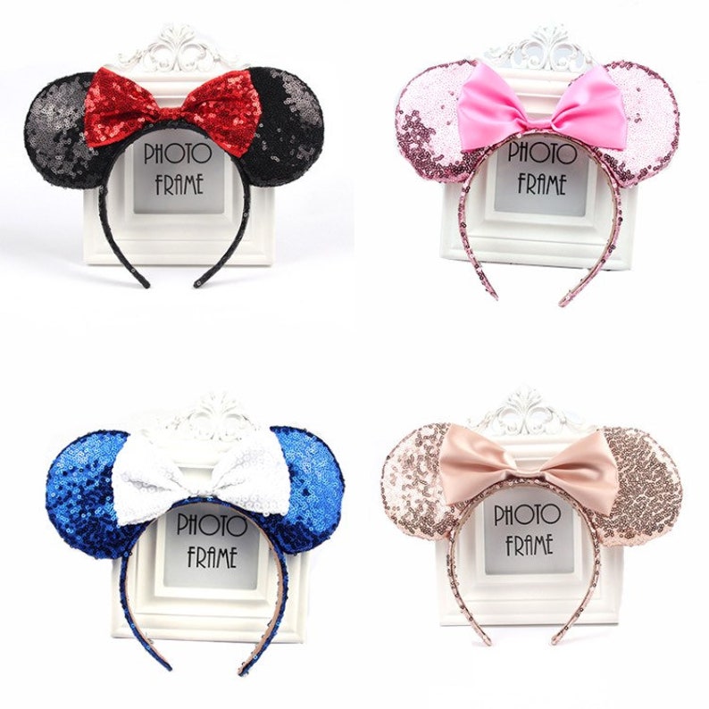 Shining Mickey Ear Hair band Sparkly Mickey Ears Disney Etsy
