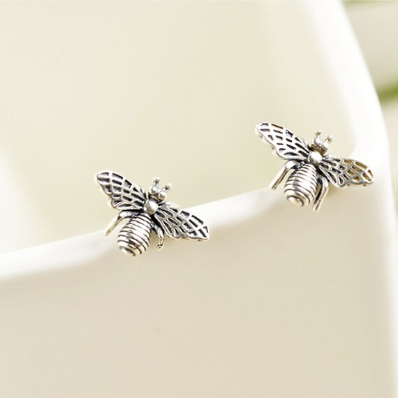 bumble bee earrings silver