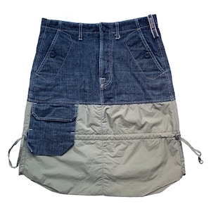 Marithe Francois Girbaud Y2K nylon and denim skirt