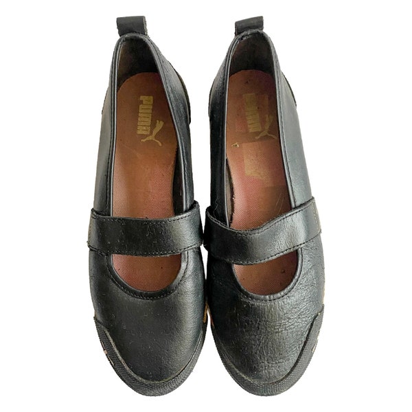 2000s black Puma Mary Jane flats