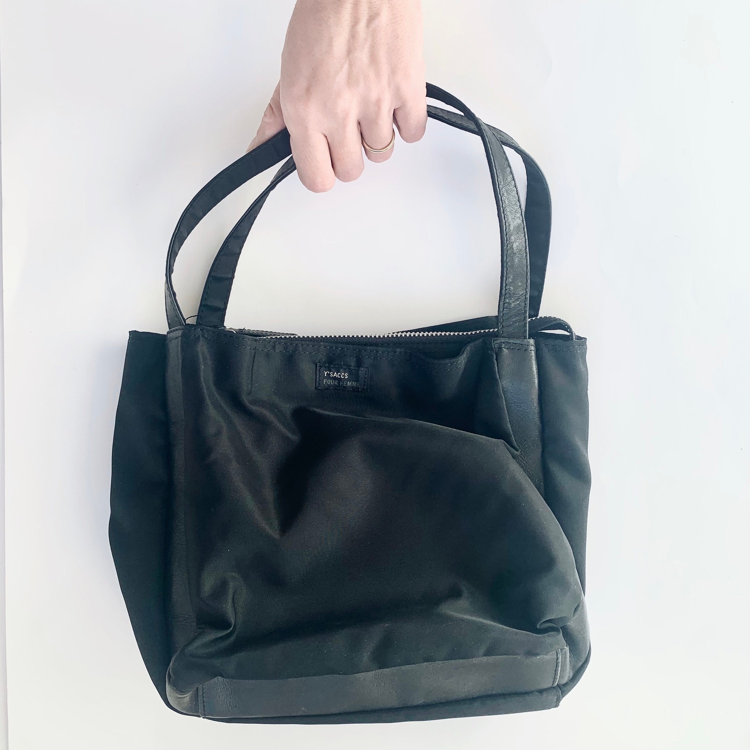 Vintage Yohji Yamamoto Y'saccs Black Nylon and Leather Bag Vintage Yohji Yamamoto Y'saccs Black Nylon and Leather Bag