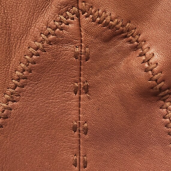 Vintage Michiko Koshino brown leather flared pant… - image 7