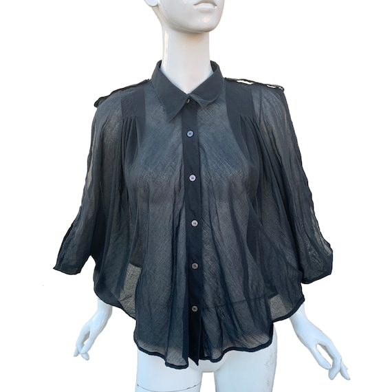 SS 2004 Dirk Schönberger black blouse / cape - image 1