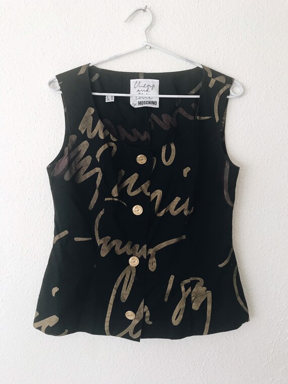 1990s Moschino Cheap & Chic black signature blouse