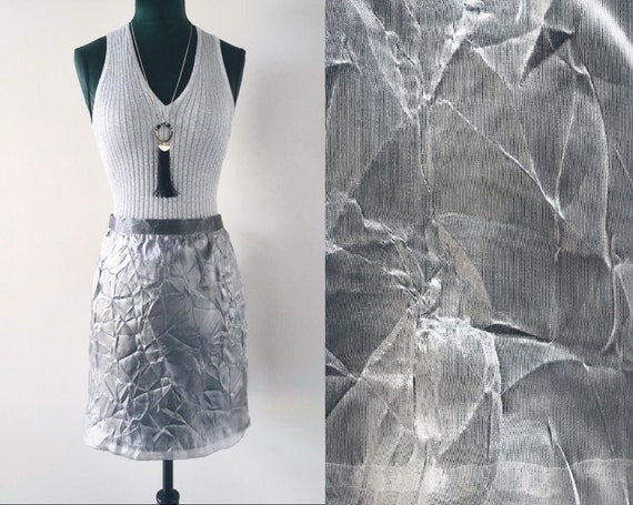 Vintage Jean Dessès creased silver skirt