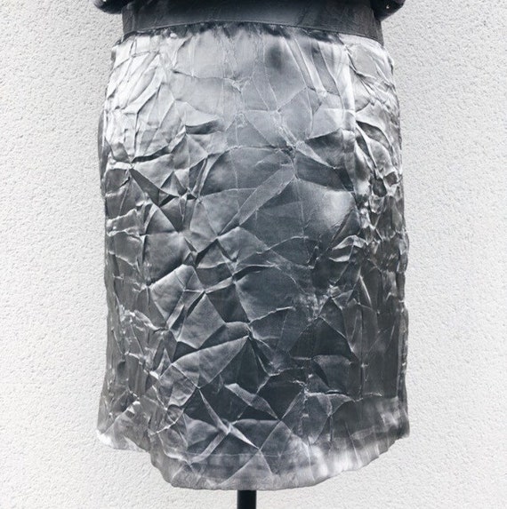 Vintage Jean Dessès creased silver skirt