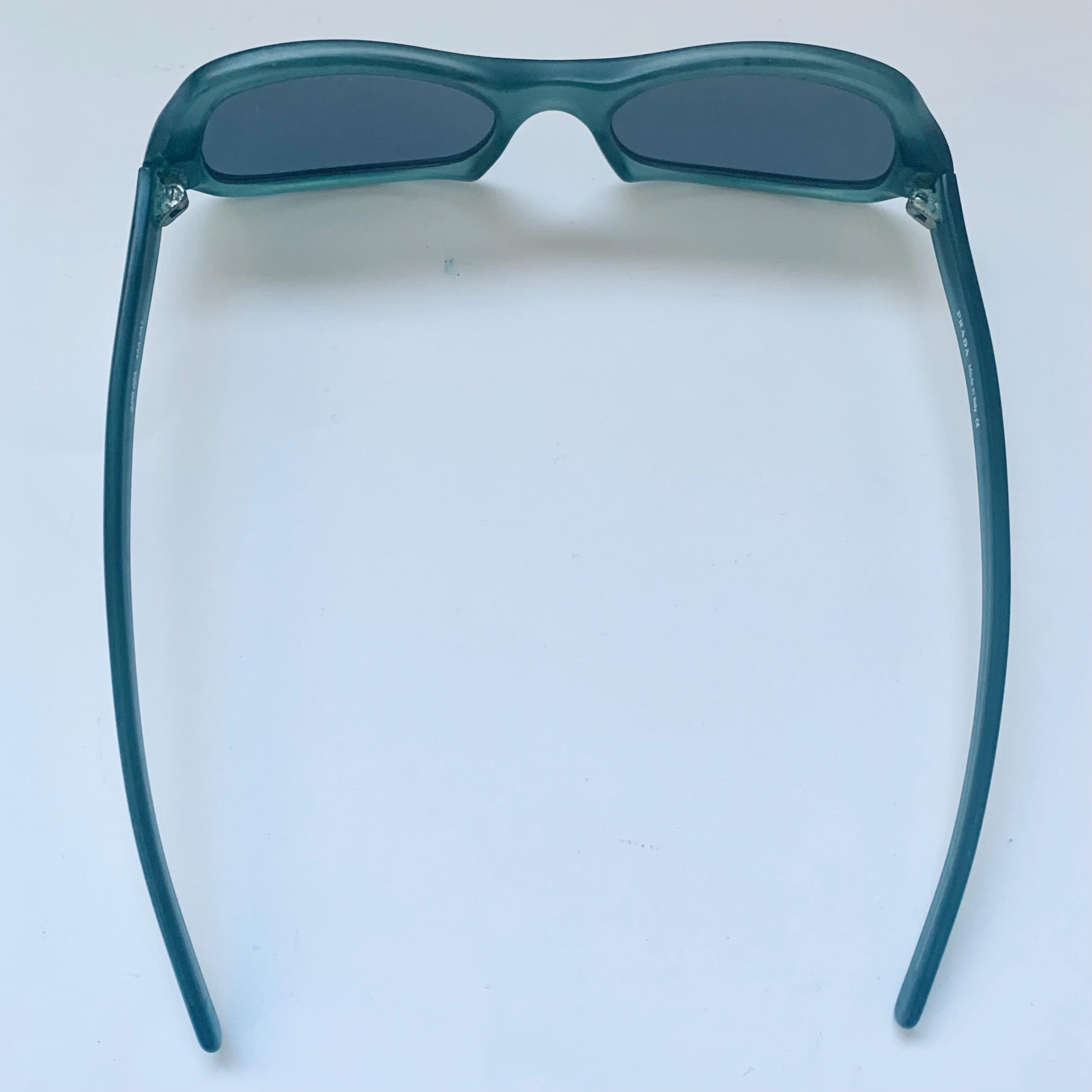 Prada SS 2001 Teal Frosted Sunglasses - Etsy
