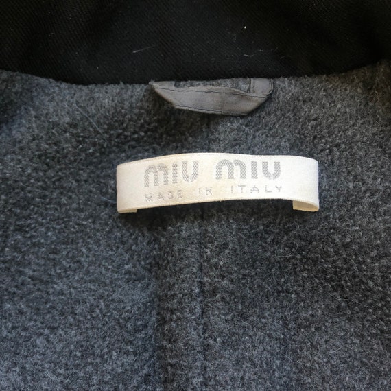 FW 1997 MIU MIU vintage black coat with faux fur … - image 6