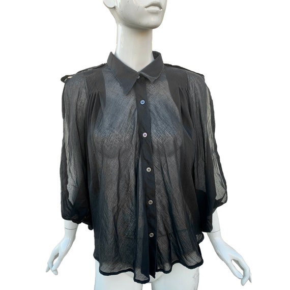SS 2004 Dirk Schönberger black blouse / cape - image 5