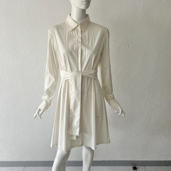 Prada, Prada SS 2006 off-white poplin shirt dress