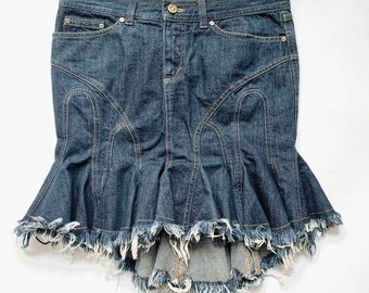 Mid length denim skirts religion discount