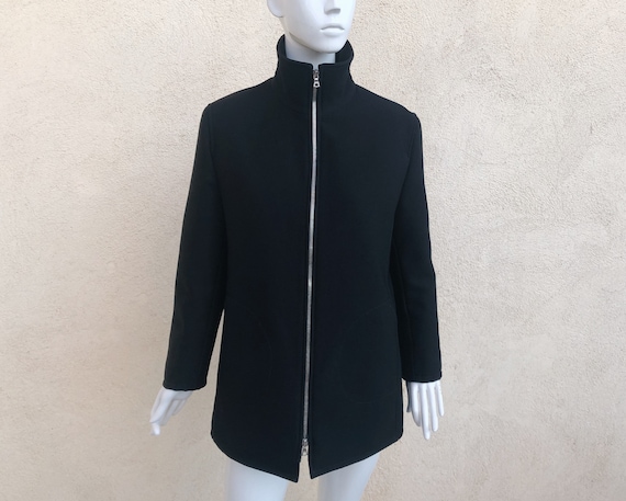 FW 1997 MIU MIU vintage black coat with faux fur … - image 3
