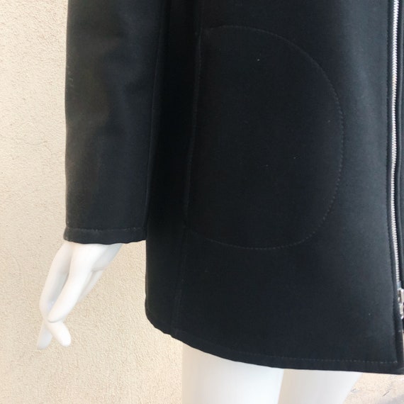 FW 1997 MIU MIU vintage black coat with faux fur … - image 5