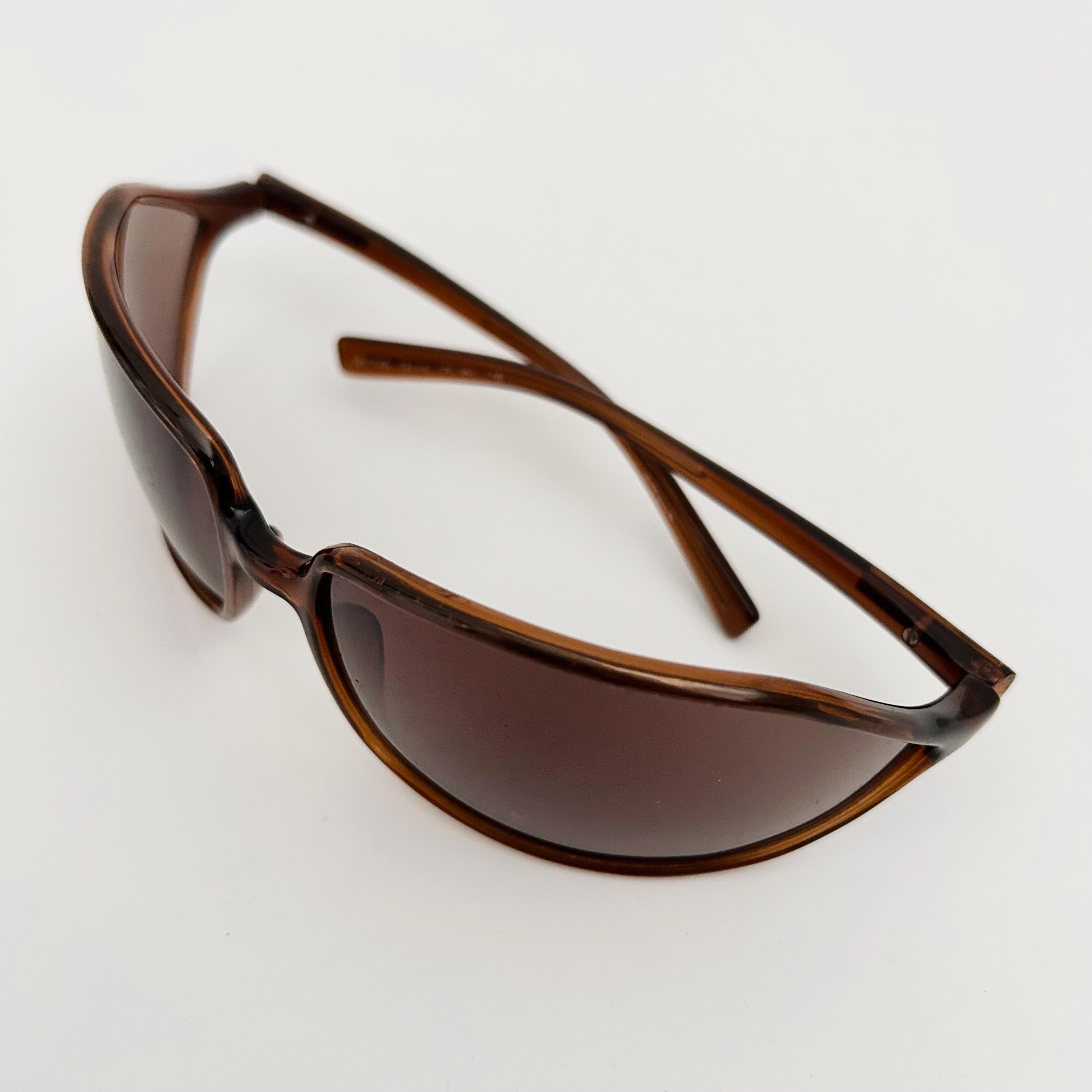 Prada SS 2004 Brown Wraparound Futuristic Sunglasses - Etsy