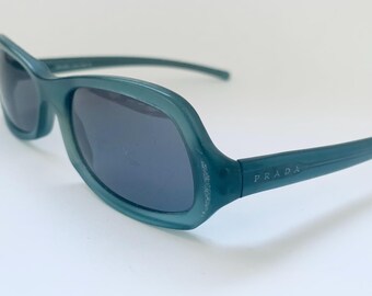 【yudai】PRADA frosted sunglasses Prada SS 2001 Teal Frosted Sunglasses - Etsy