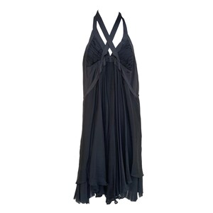 2000s Sharon Wauchob black draped silk dress