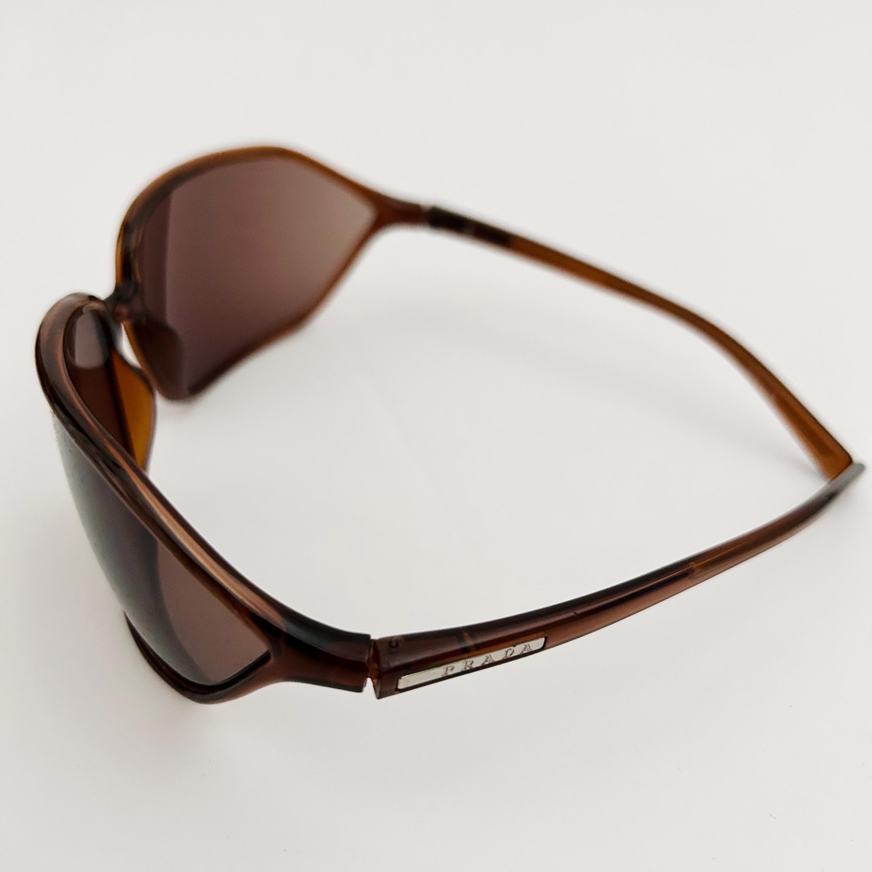 Prada SS 2004 Brown Wraparound Futuristic Sunglasses - Etsy