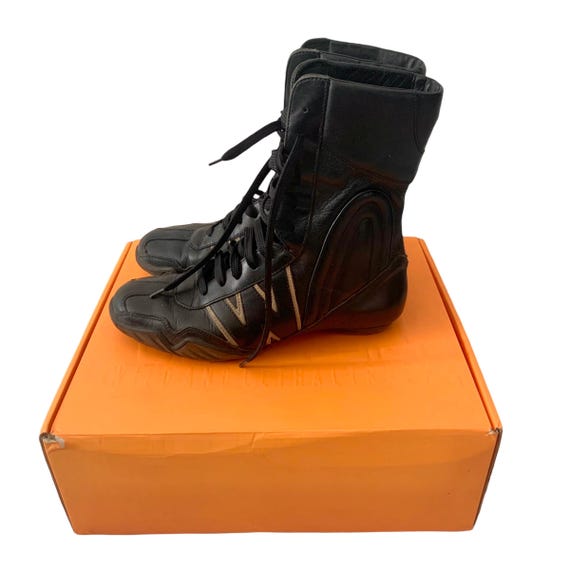 90s Walter Van Beirendonck Black Leather Boxing Boots - Etsy