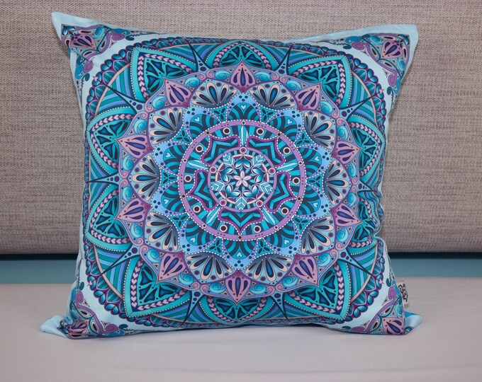 Hearty Mandala, Colour. Cotton Cushion Cover