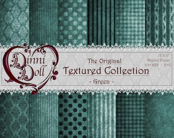 Green Scrapbook Paper, Junk Journal (Digital Download)