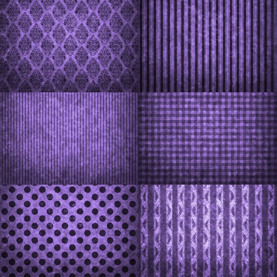 パープルのスクラップブッキングペーパー、デジタルペーパーバンドル